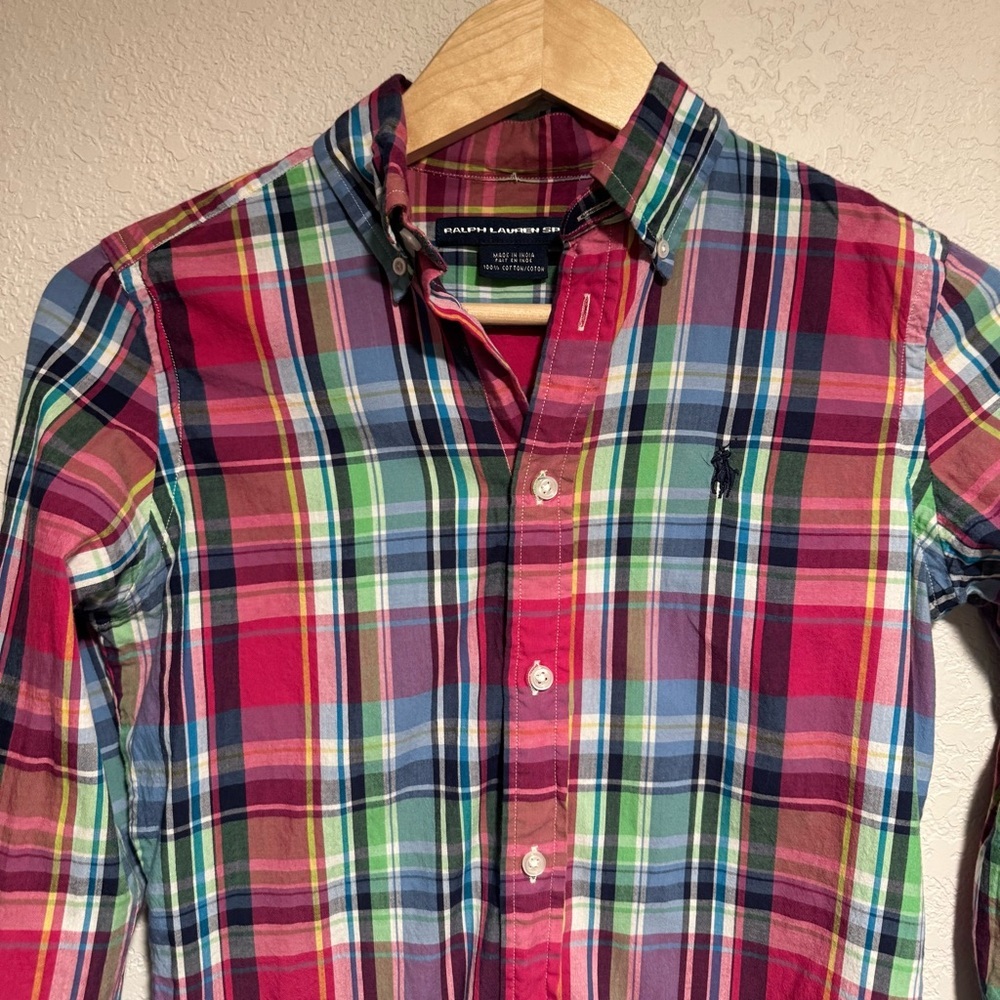 100% Cotton Ralph Lauren Sport Plaid Shirt - Picture 2 of 5